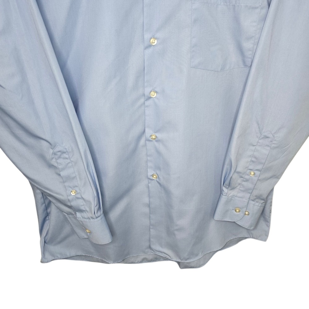 Van Heusen Dress Shirt Mens 15.5 32/33 Medium Blue Button Regular Fit Career - Picture 5 of 8